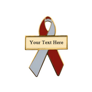enamel red and pearl personalized awareness ribbon pins
