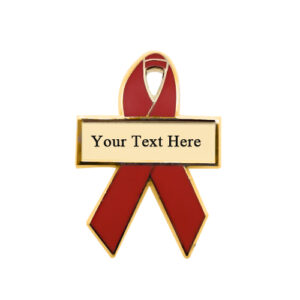enamel red personalized awareness ribbon pins