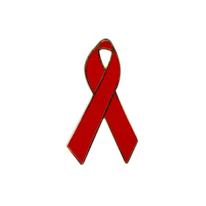 enamel red awareness ribbons | pins