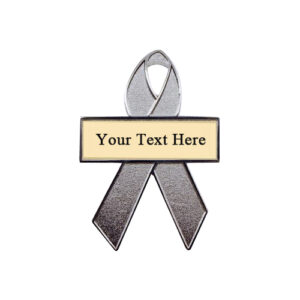 sandblasted silver personalized awareness ribbon pins