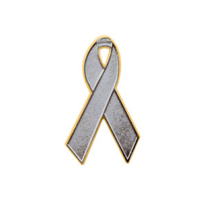 sandblasted silver awareness ribbons | pins