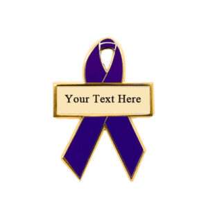 enamel violet personalized awareness ribbon pins