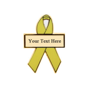 enamel yellow personalized awareness ribbon pins
