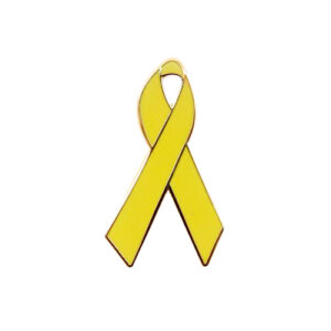 enamel yellow awareness ribbons | pins