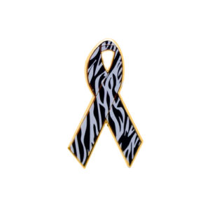 enamel printed zebra awareness ribbons | pins