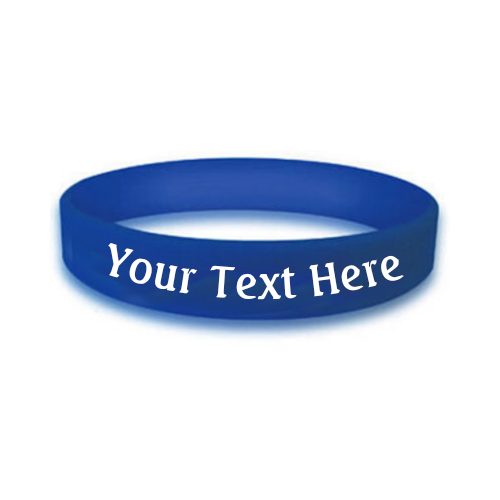 custom bulk silicone awareness wristband in the color blue