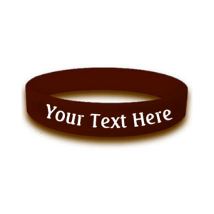 custom bulk silicone awareness wristband in the color brown