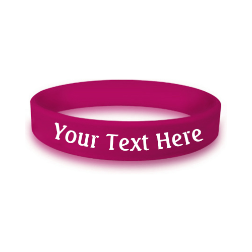 custom bulk silicone awareness wristband in the color cranberry