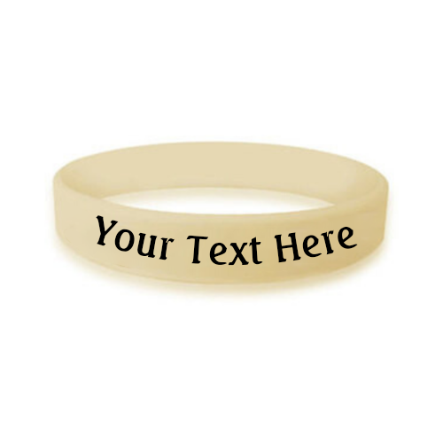 custom bulk silicone awareness wristband in the color cream