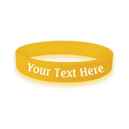 custom bulk silicone awareness wristband in the color gold