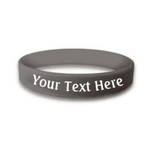 custom bulk silicone awareness wristband in the color graphite
