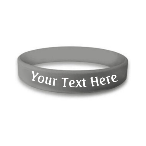 custom bulk silicone awareness wristband in the color gray