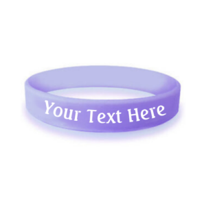 custom bulk silicone awareness wristband in the color lavender