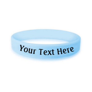 custom bulk silicone awareness wristband in the color light blue