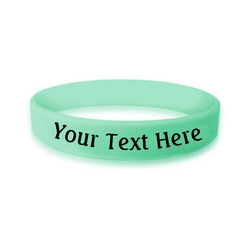 custom bulk silicone awareness wristband in the color light green