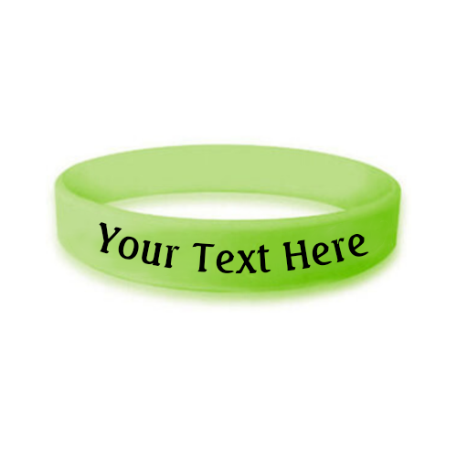 custom bulk silicone awareness wristband in the color lime green