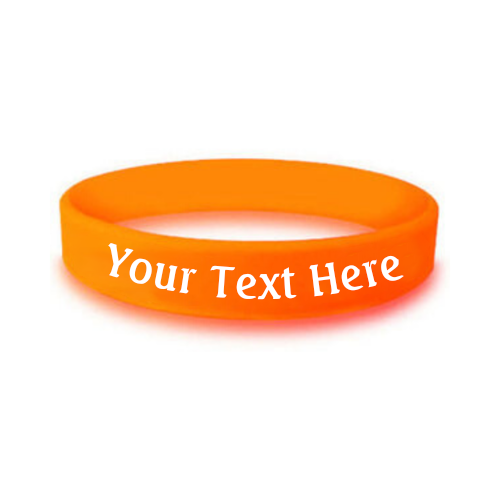 custom bulk silicone awareness wristband in the color orange