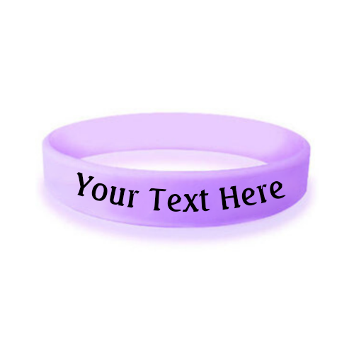 custom bulk silicone awareness wristband in the color orchid
