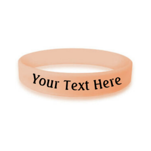 custom bulk silicone awareness wristband in the color peach