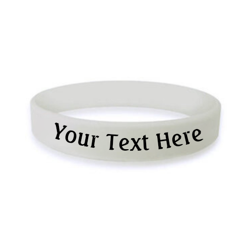 custom bulk silicone awareness wristband in the color pearl