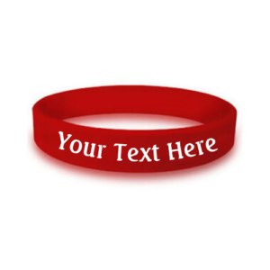 custom bulk silicone awareness wristband in the color red
