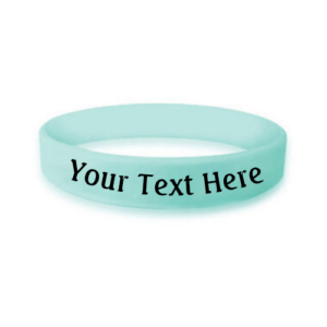 custom bulk silicone awareness wristband in the color sea green