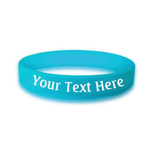 custom bulk silicone awareness wristband in the color teal