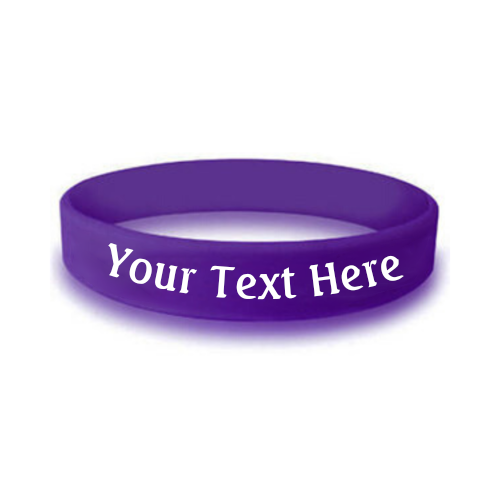 custom bulk silicone awareness wristband in the color violet