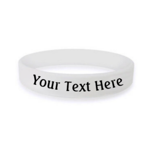 custom bulk silicone awareness wristband in the color white